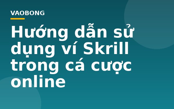 Hướng dẫn sử dụng ví Skrill trong cá cược online